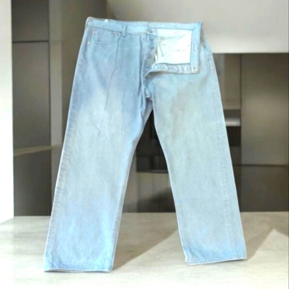 Levi's 501 gray button fly front vtg. Y2k Denim high waist jeans W44 L32 - Picture 1 of 9